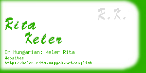 rita keler business card